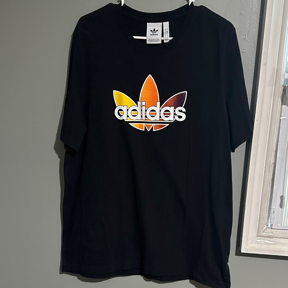 Adidas Black Tee with Vibrant Logo